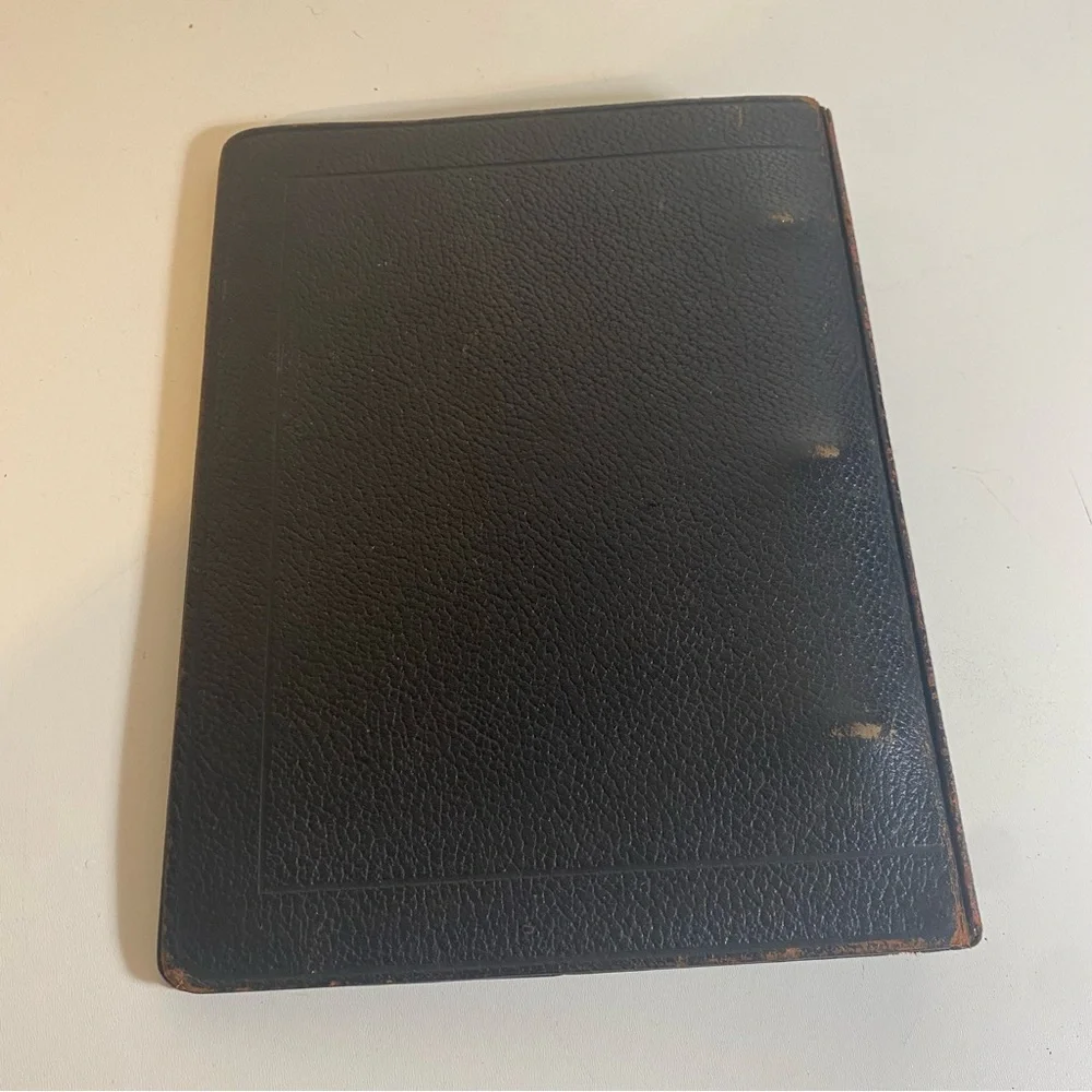 Antique Black Leather Notebook With Antique Lined & Blank Paper “L A Pettibone”